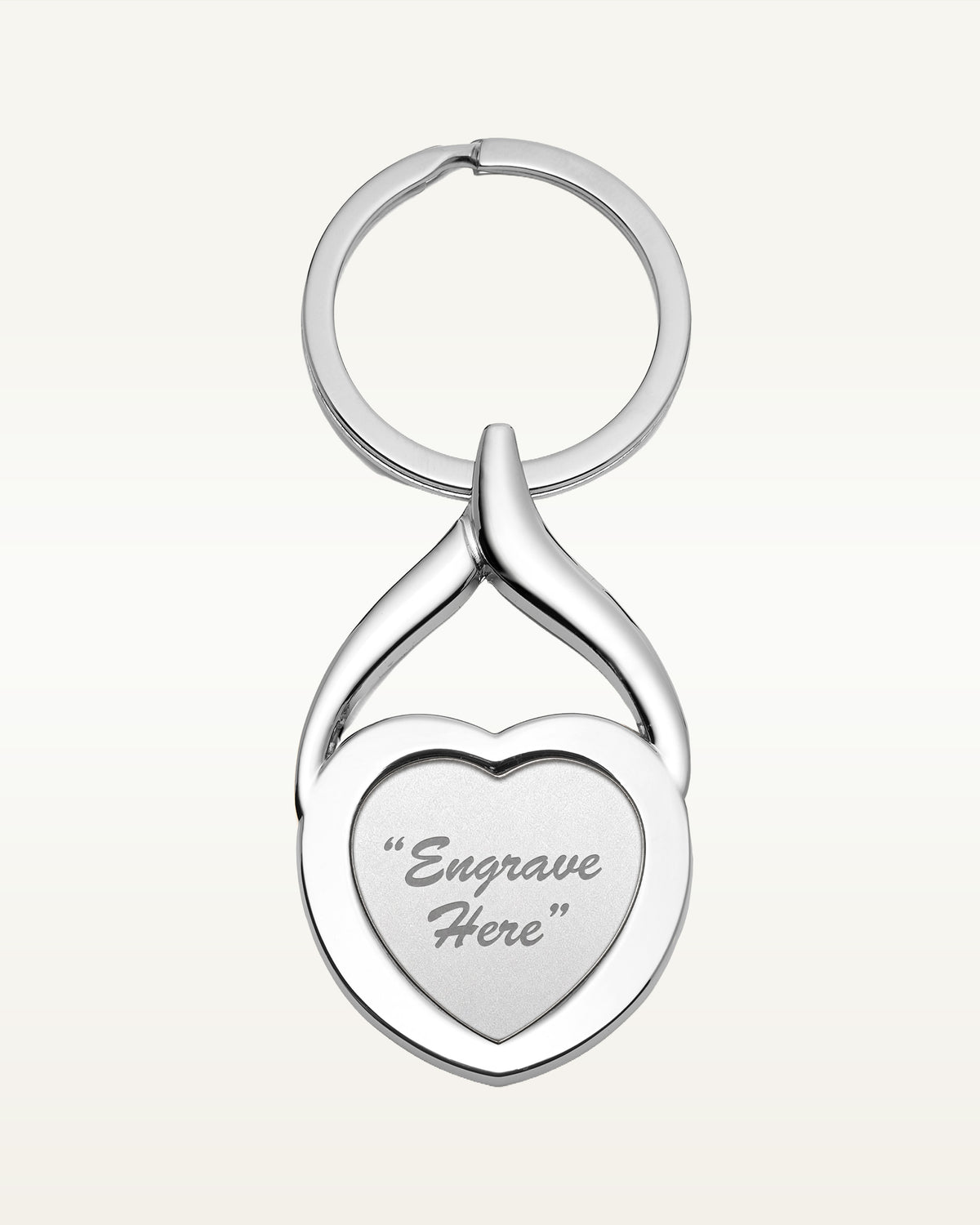 Engravable Stainless Steel Heart Keychain