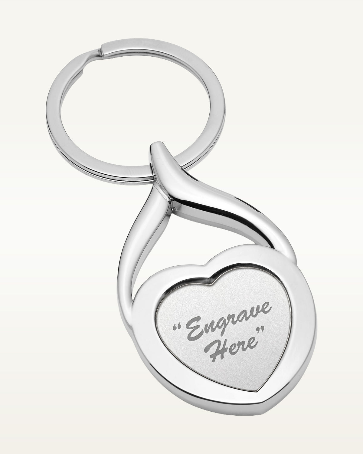 Engravable Stainless Steel Heart Keychain