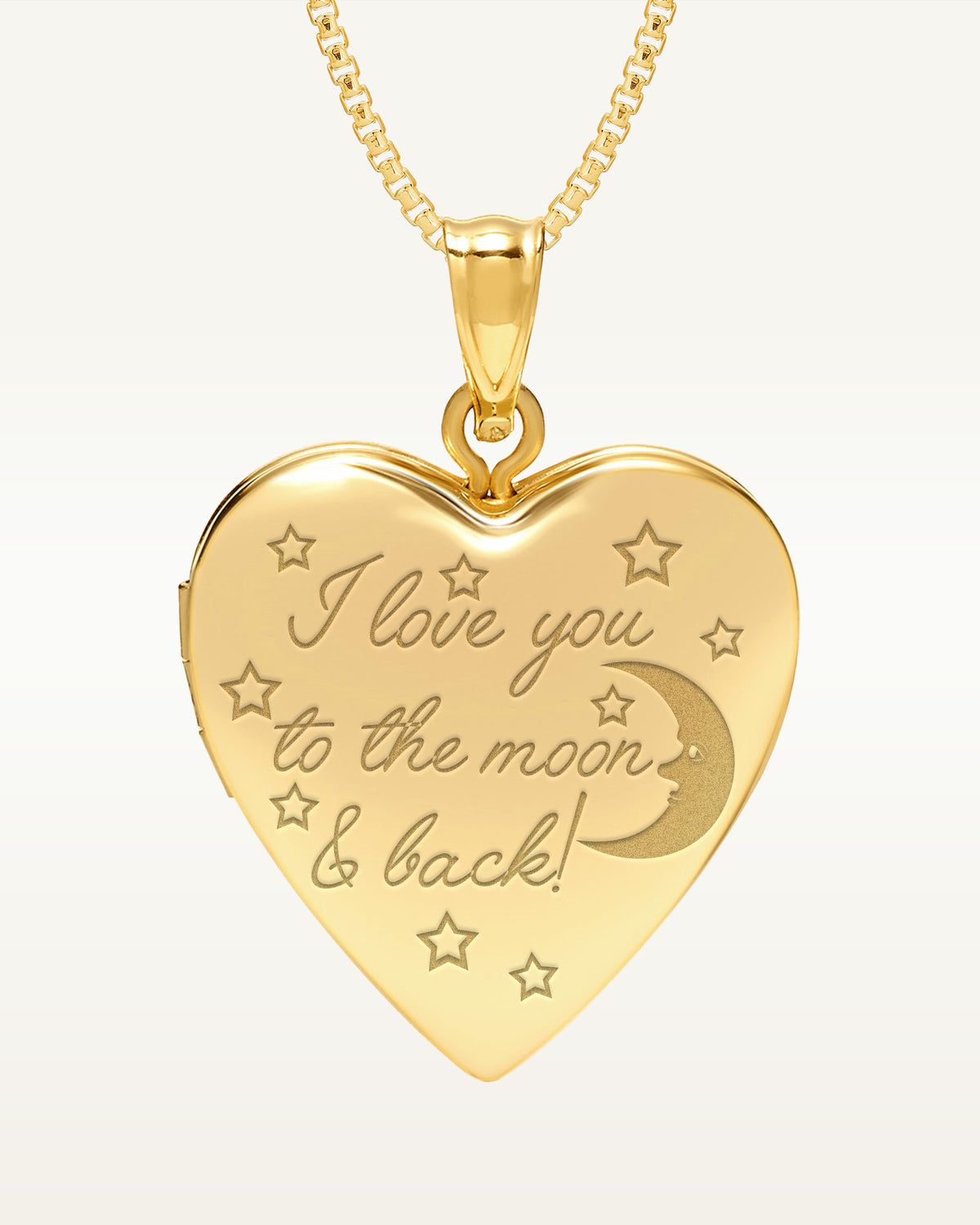 Yellow Gold To The Moon & Back Heart Photo Locket