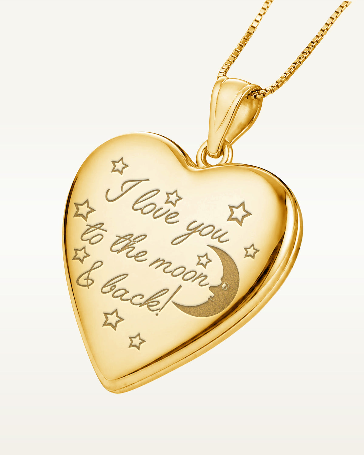 Yellow Gold To The Moon & Back Heart Photo Locket