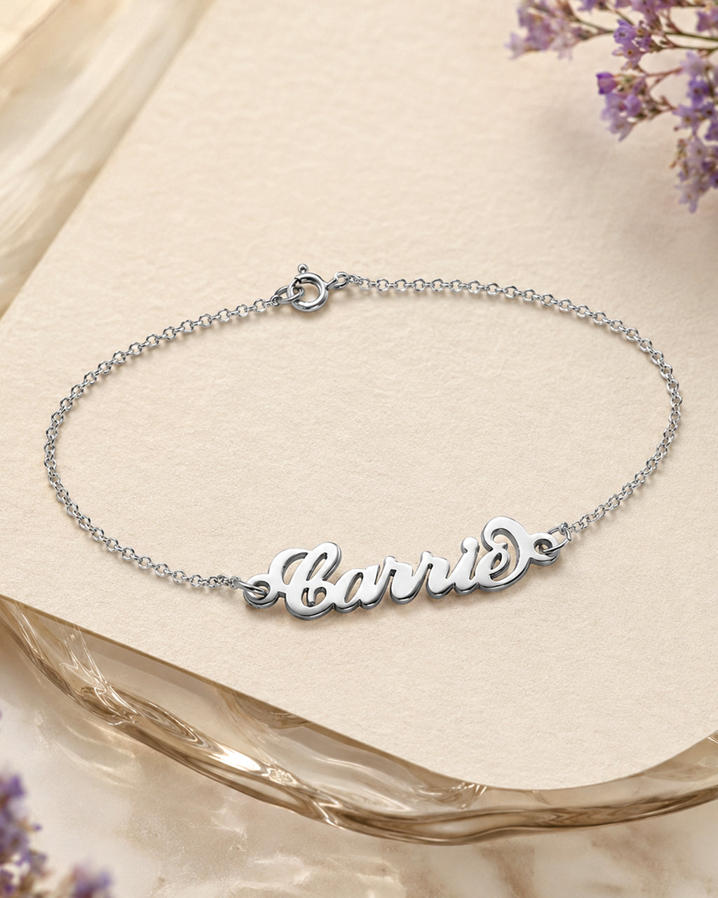 Exclusive Personalized Name Anklet / Ankle Bracelet- Adjustable Size - lifestyle