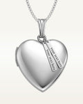 Sterling Silver Heart Photo Locket with Personalized Tabs