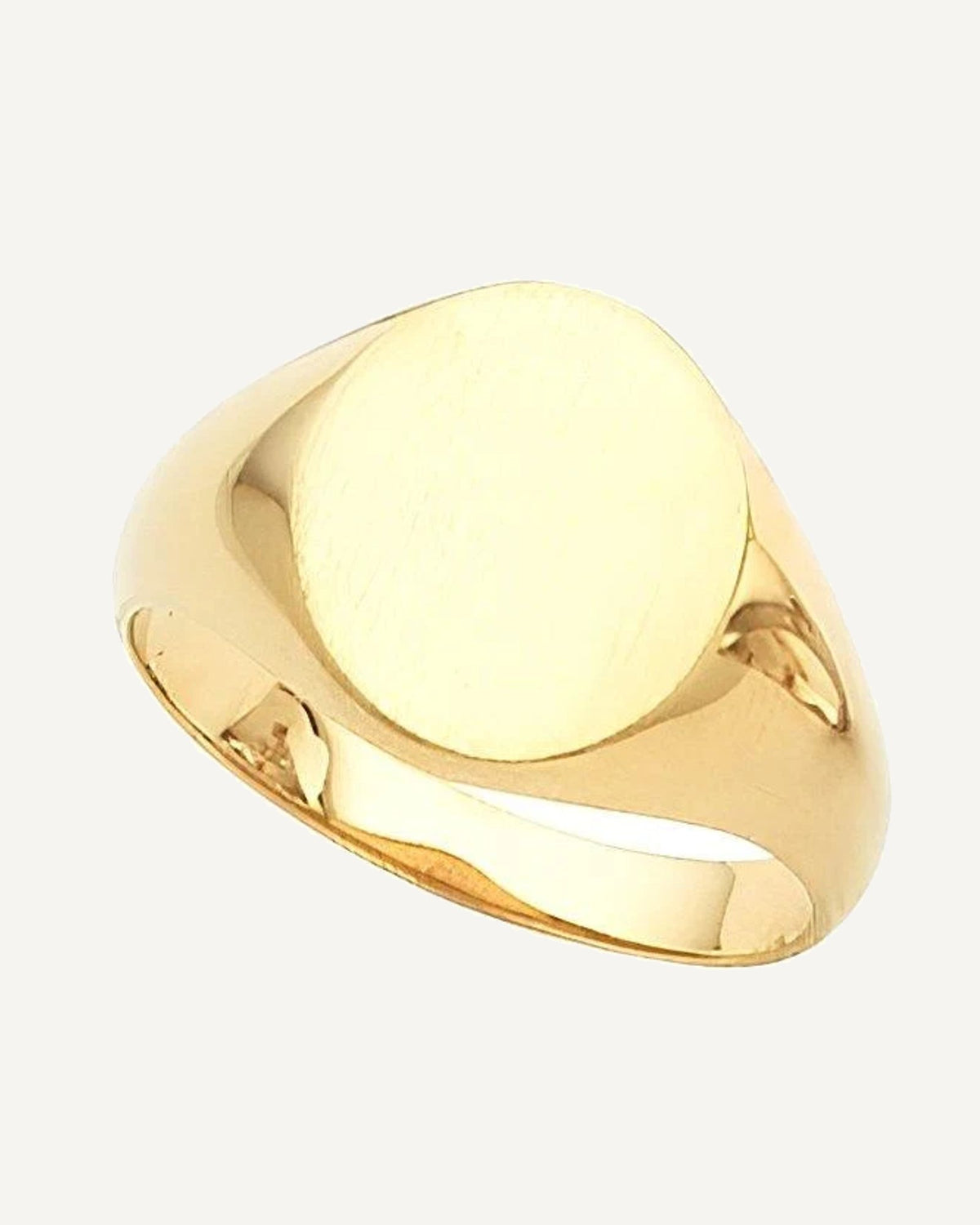 14k Gold Men's Round Signet Ring