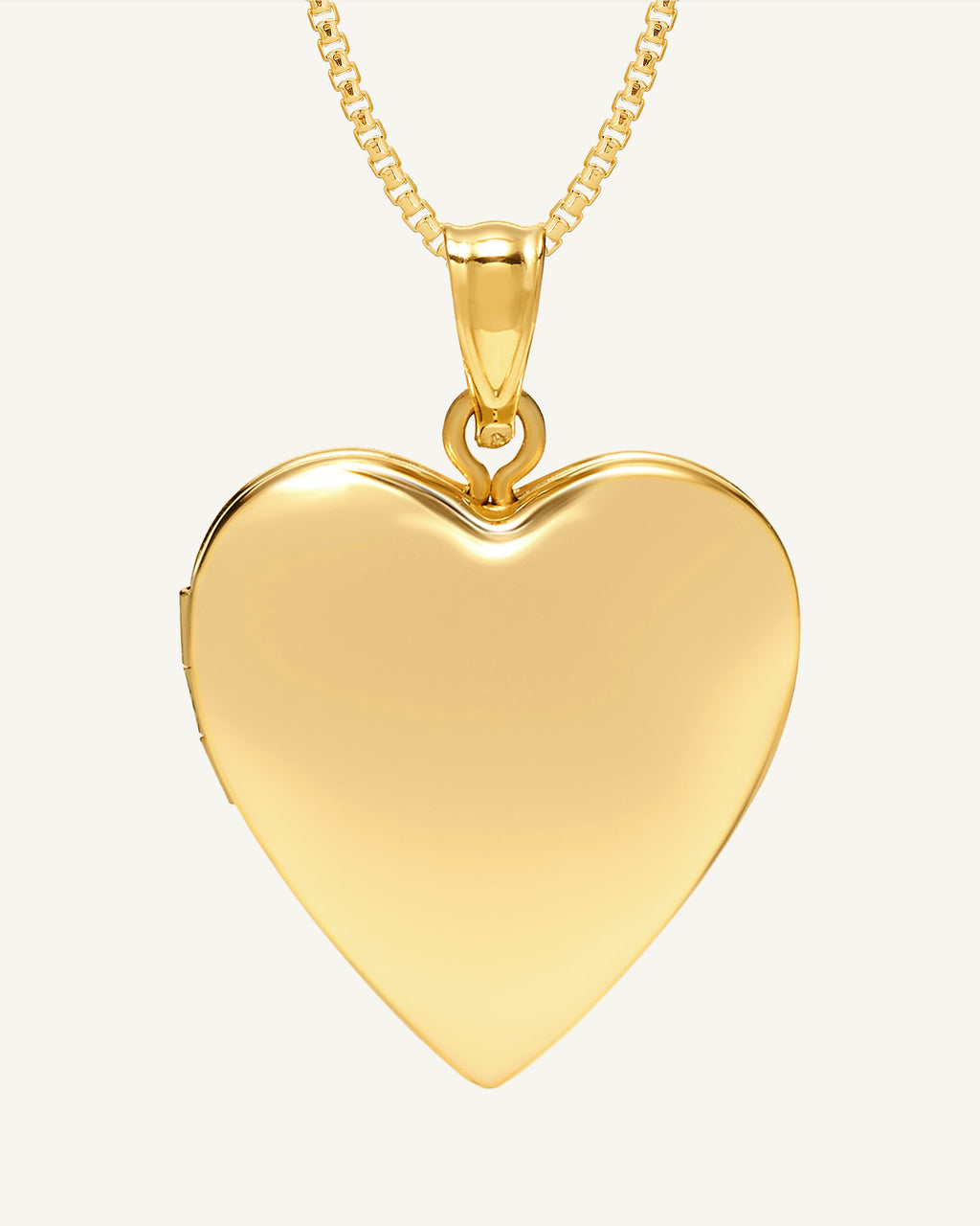 Solid 14K Yellow Gold Classic Heart Photo Locket