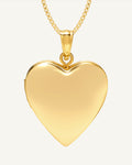 Solid 14K Yellow Gold Classic Heart Photo Locket