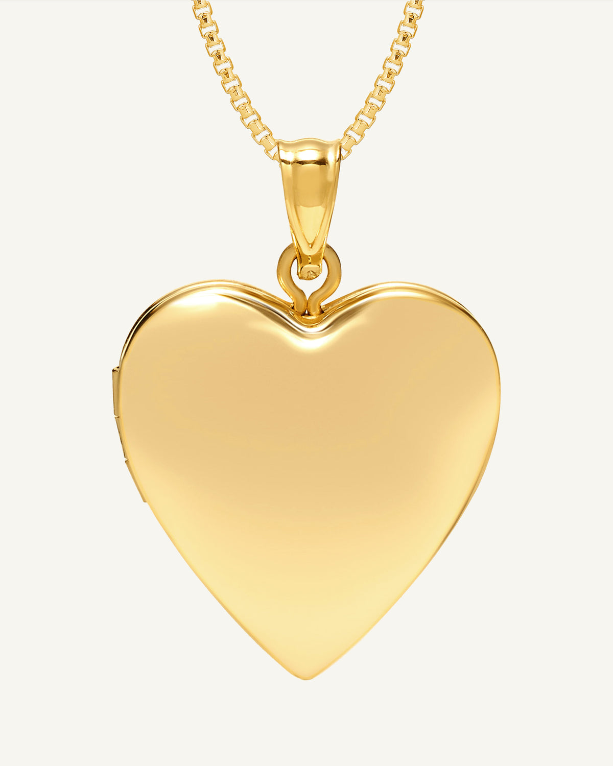 Solid 14K Yellow Gold Classic Heart Photo Locket