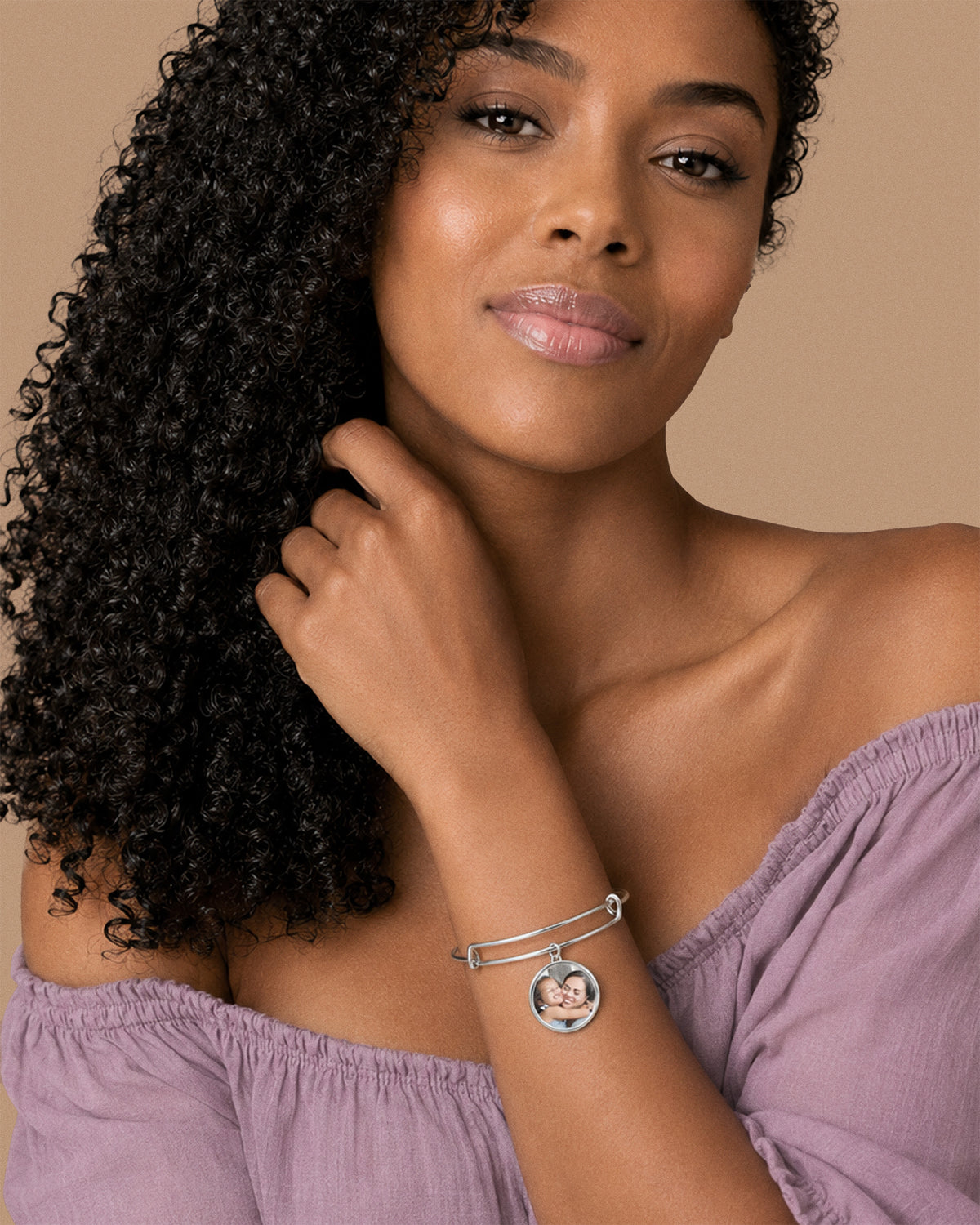 Expandable - Photo Charm Expandable Bracelet - on model