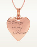 Rose Gold Plated Always In My Heart Heart Photo Locket