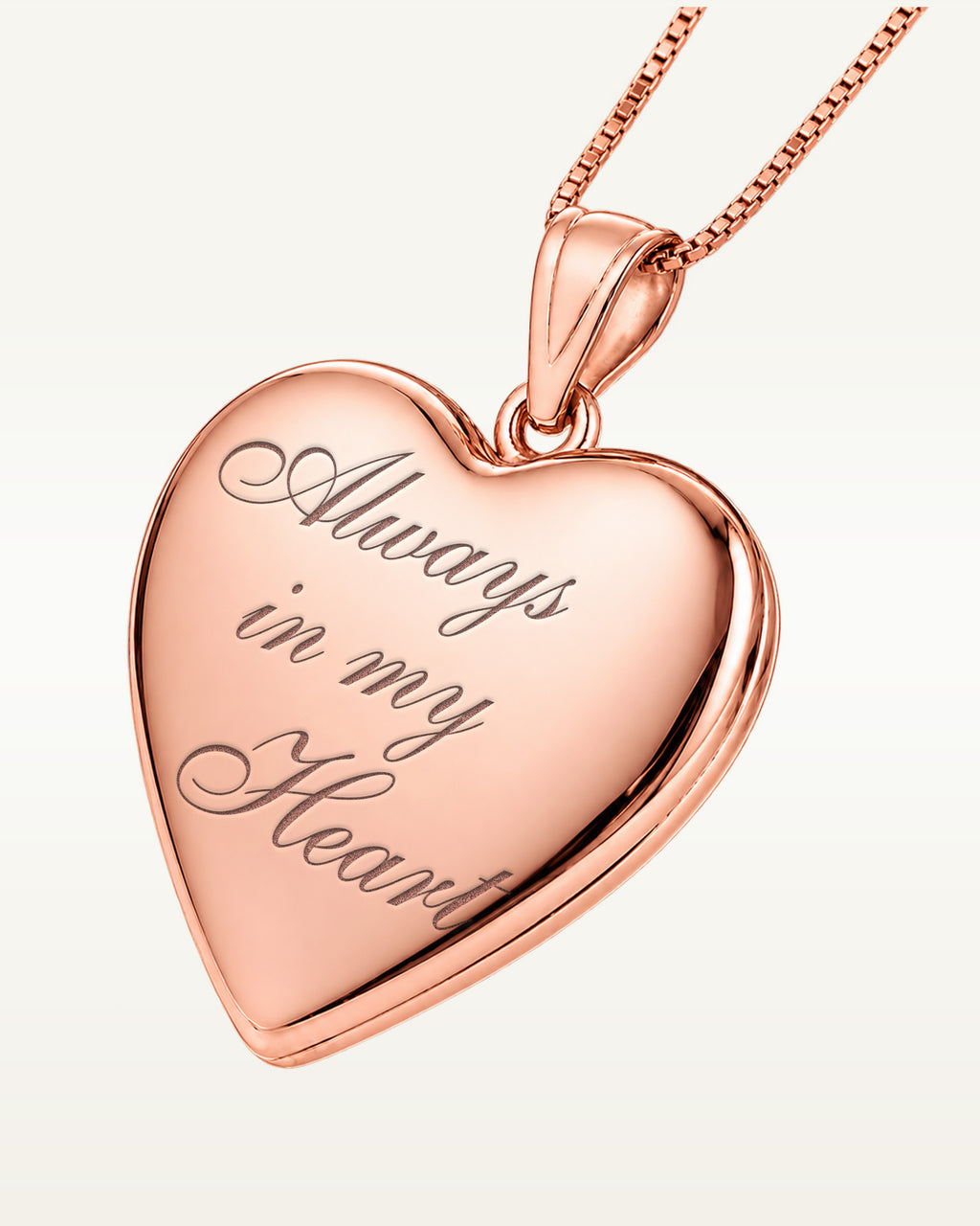 Rose Gold Plated Always In My Heart Heart Photo Locket