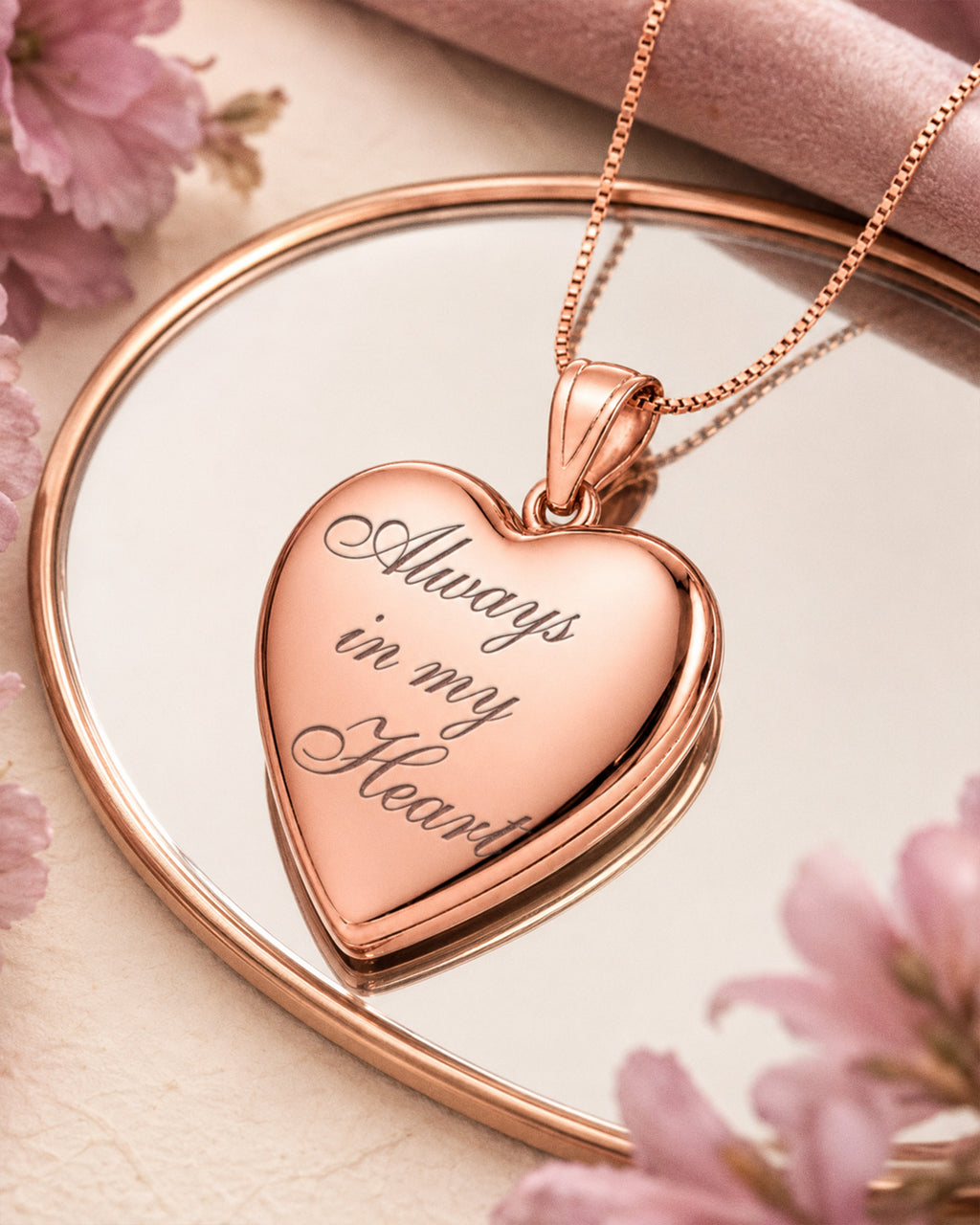 Rose Gold Plated Always In My Heart Heart Photo Locket - lifestyle