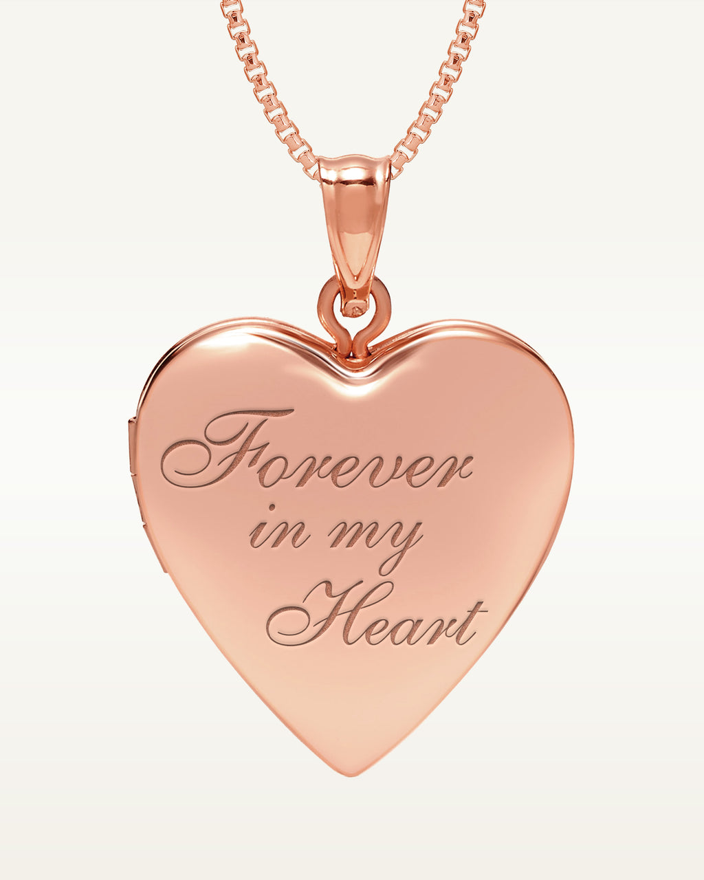 Sterling Silver Rose Gold Plated "Forever In My Heart" Heart Locket