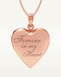 Sterling Silver Rose Gold Plated "Forever In My Heart" Heart Locket