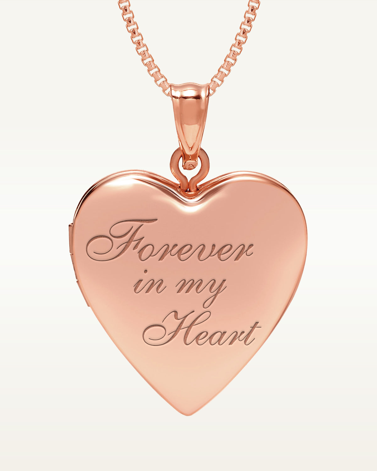 Sterling Silver Rose Gold Plated "Forever In My Heart" Heart Locket
