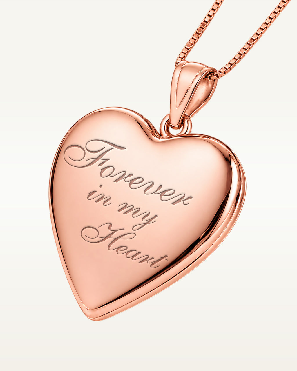 Sterling Silver Rose Gold Plated "Forever In My Heart" Heart Locket