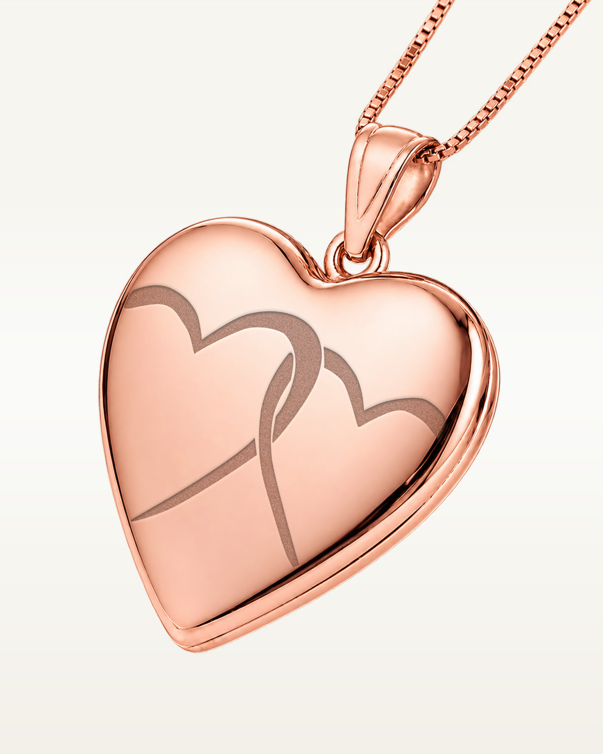 Rose Gold "Interlocking Hearts" Heart Locket
