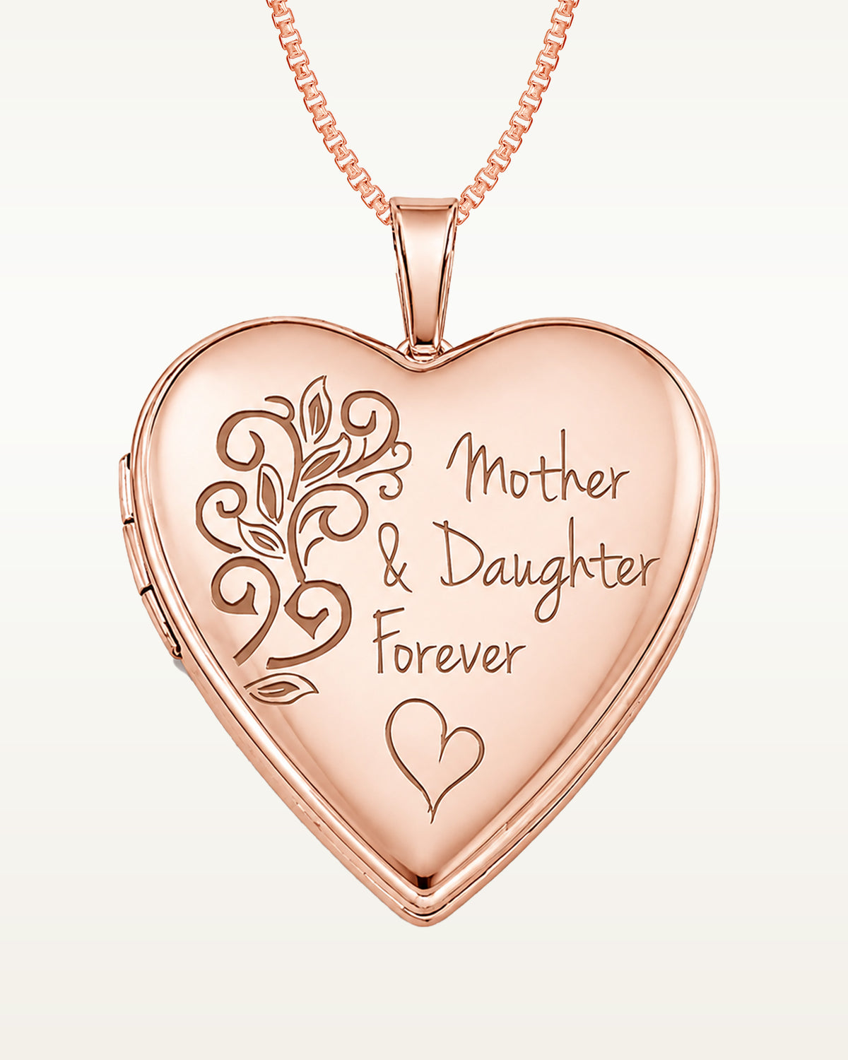 Rose Gold Plated Mother & Daughter Forever Heart Photo Locket