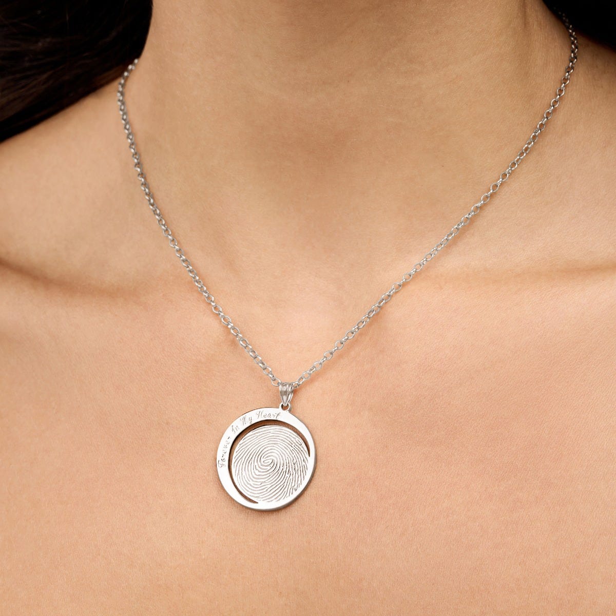 Custom Fingerprint Round Charm or Pendant