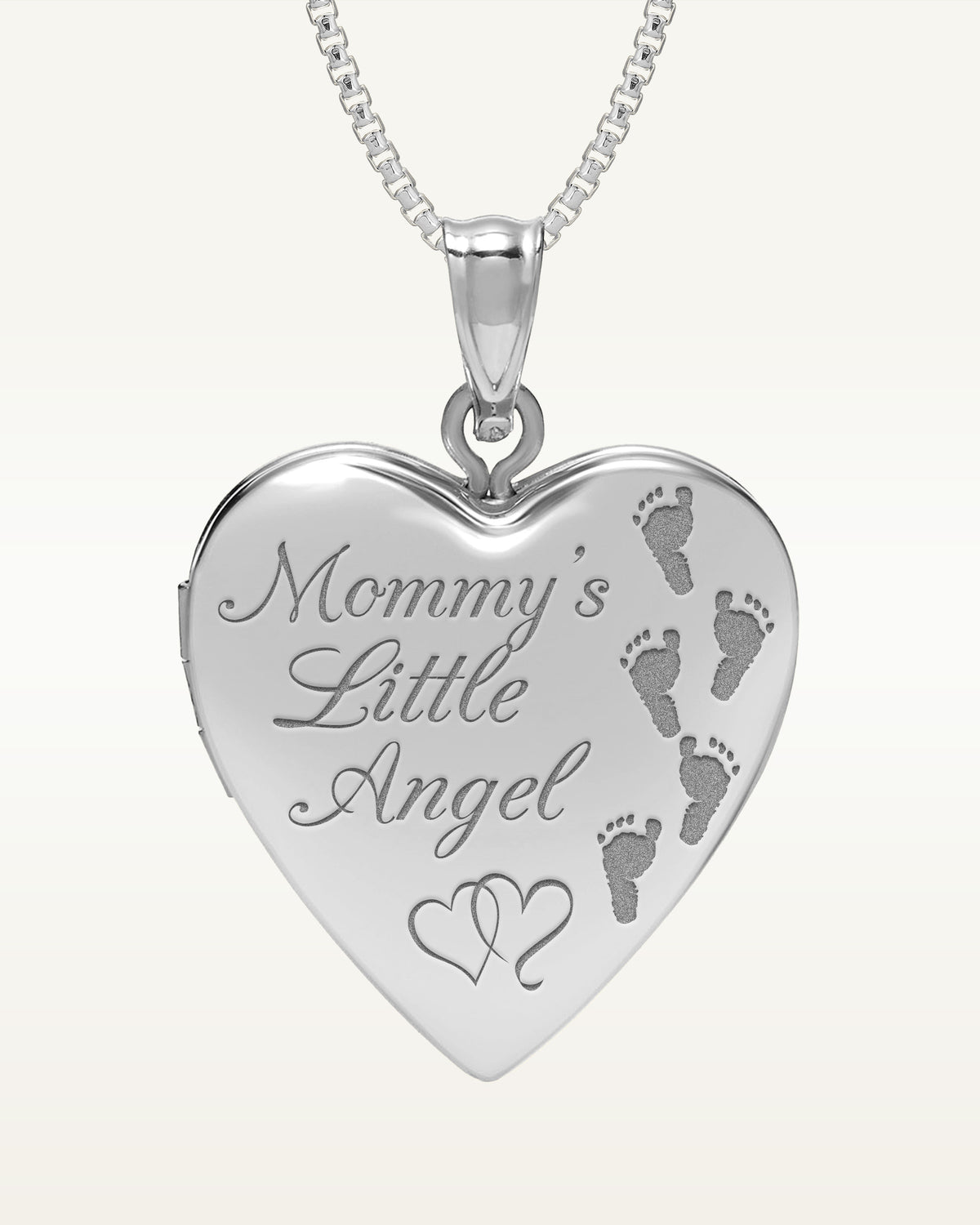 Sterling Silver " Mommy's Little Angel " Heart Photo Locket