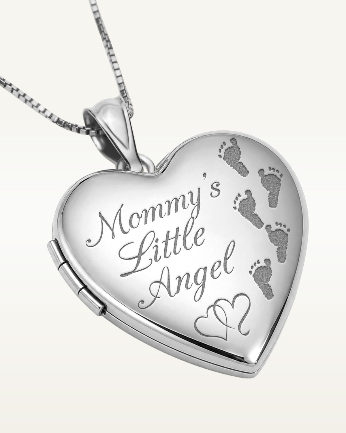 Sterling Silver " Mommy's Little Angel " Heart Photo Locket
