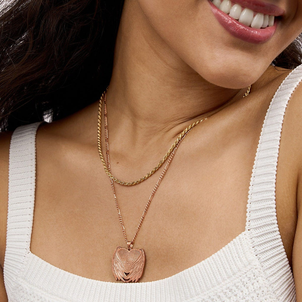 Custom Fingerprint Angel Wing Pendant