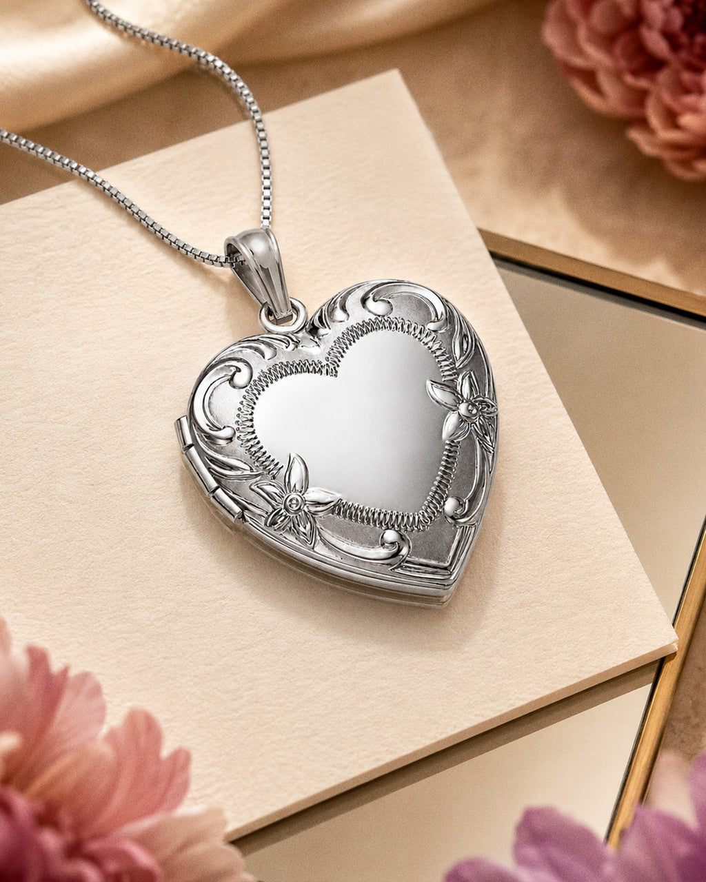 Sterling Silver Heart Photo Locket - lifestyle