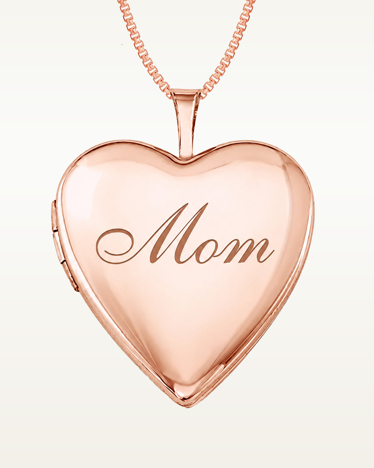 Rose Gold Plated Mom Heart Photo Locket