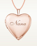 Rose Gold Nana Heart Photo Locket