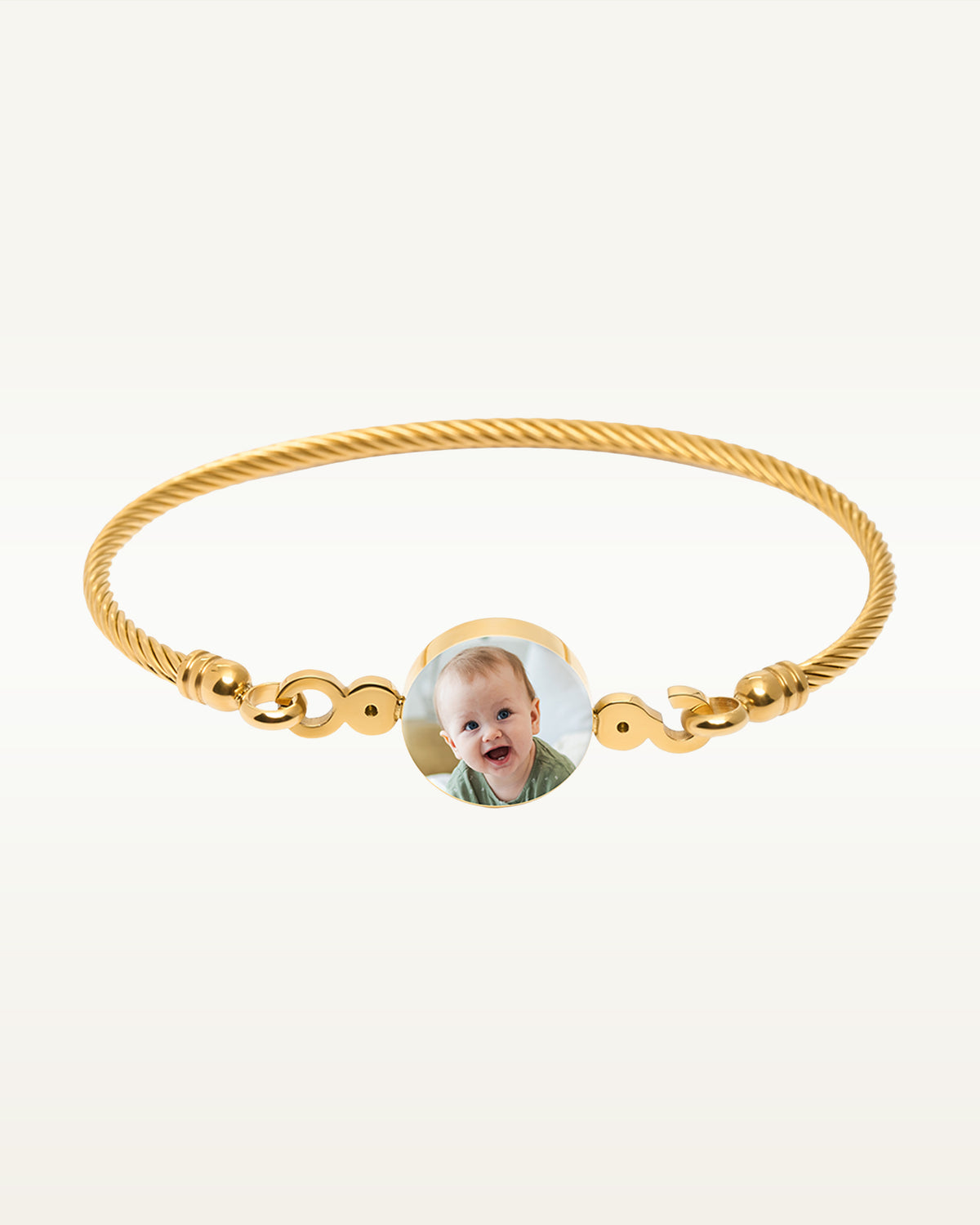 Stainless Steel Photo Engraved Bangle Bracelet