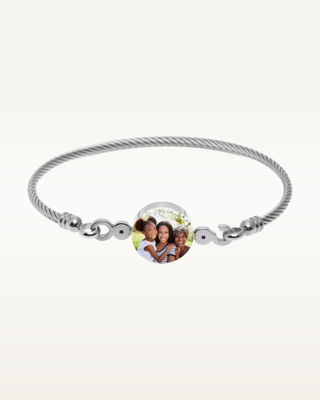 Stainless Steel Photo Engraved Bangle Bracelet
