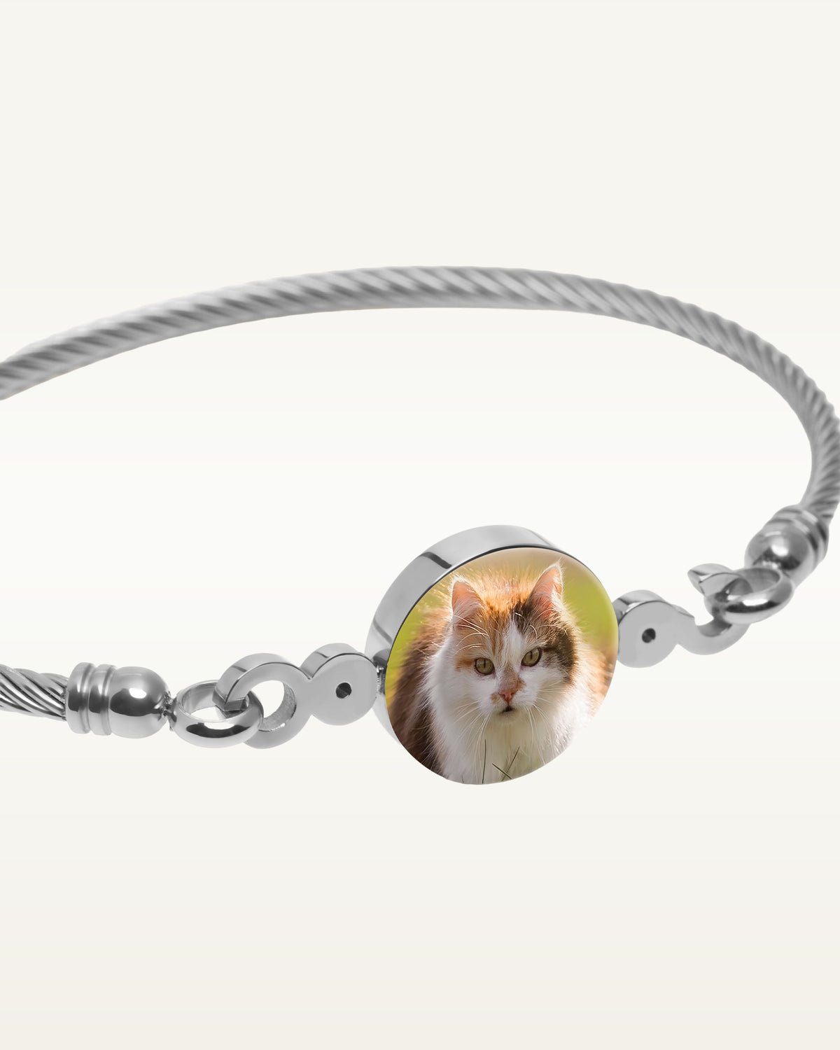 Stainless Steel Photo Engraved Bangle Bracelet
