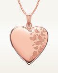 Rose Gold Plated "Butterflies" Heart Photo Locket