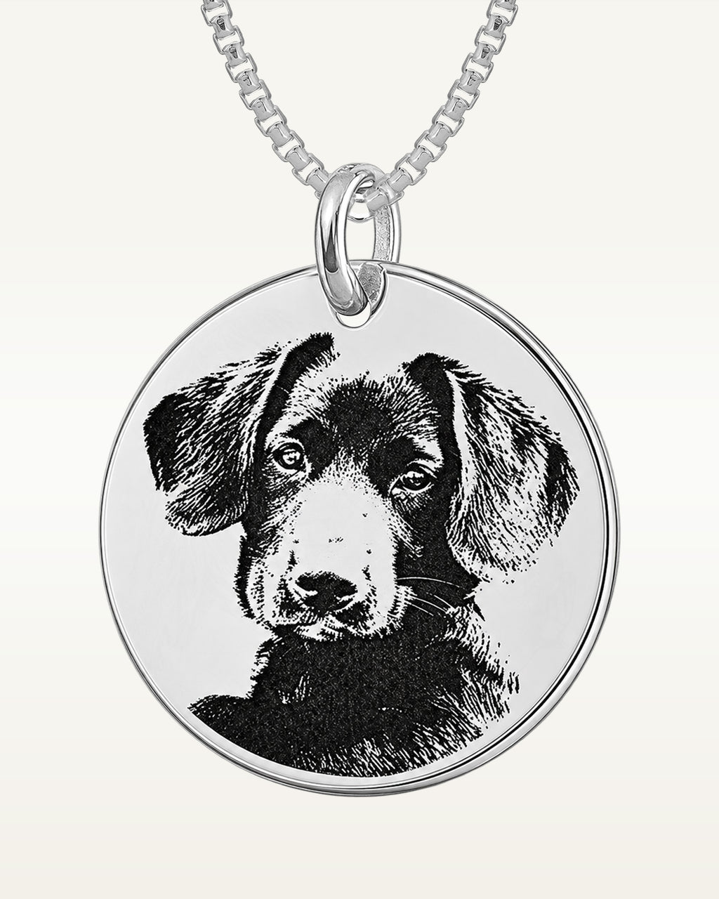 Antiqued Laser Carved Photo Round Disc Pendant with 18" Necklace Included
