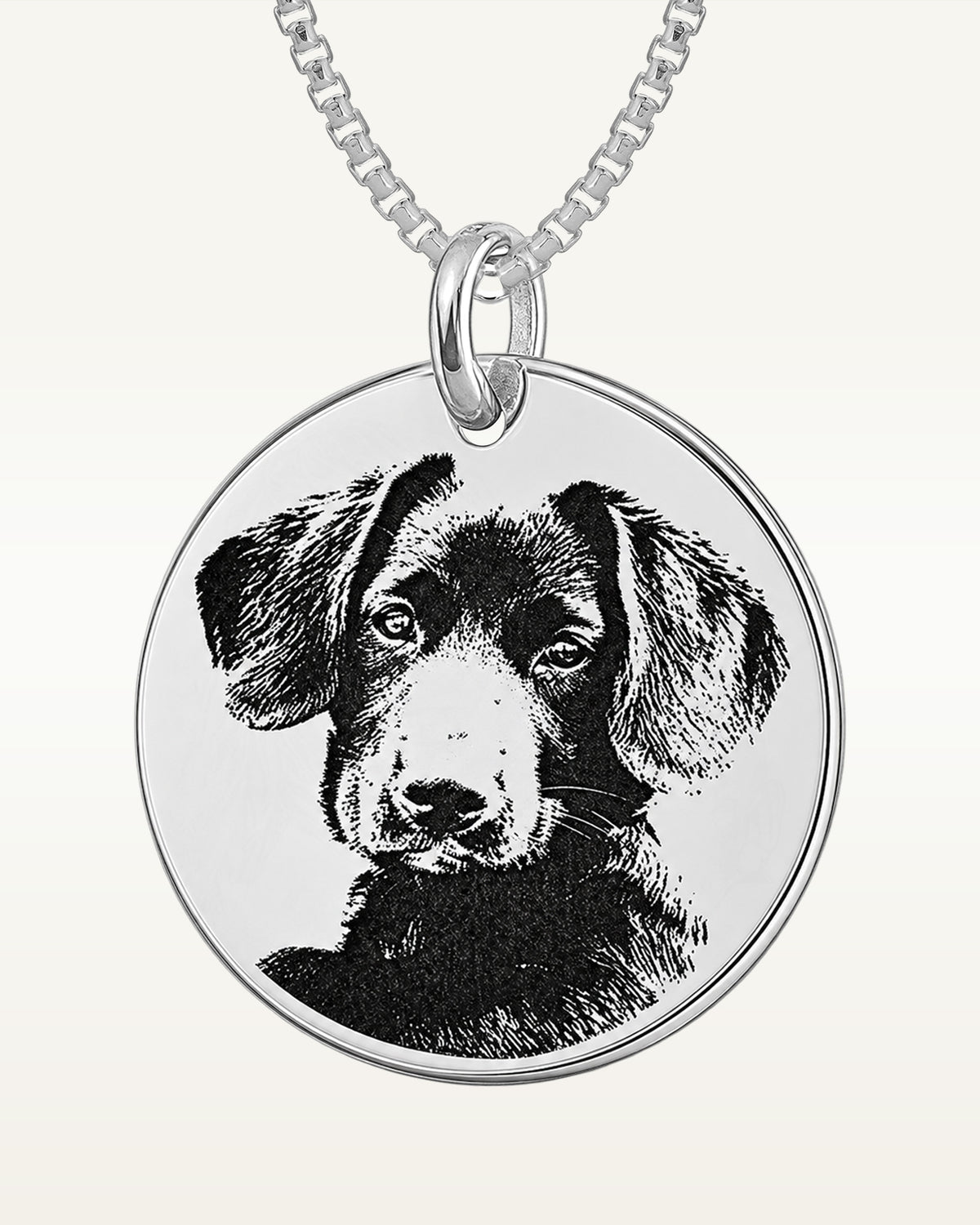 Antiqued Laser Carved Photo Round Disc Pendant with 18" Necklace Included