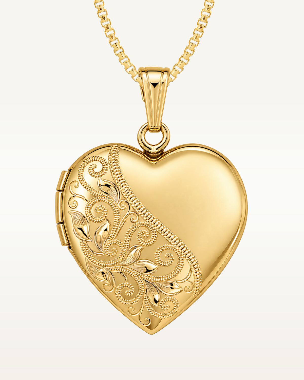 14k Gold Filled Floral Heart Photo Locket