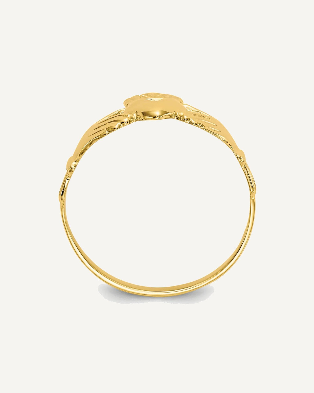 Gold Polished Claddagh Rings – View 2