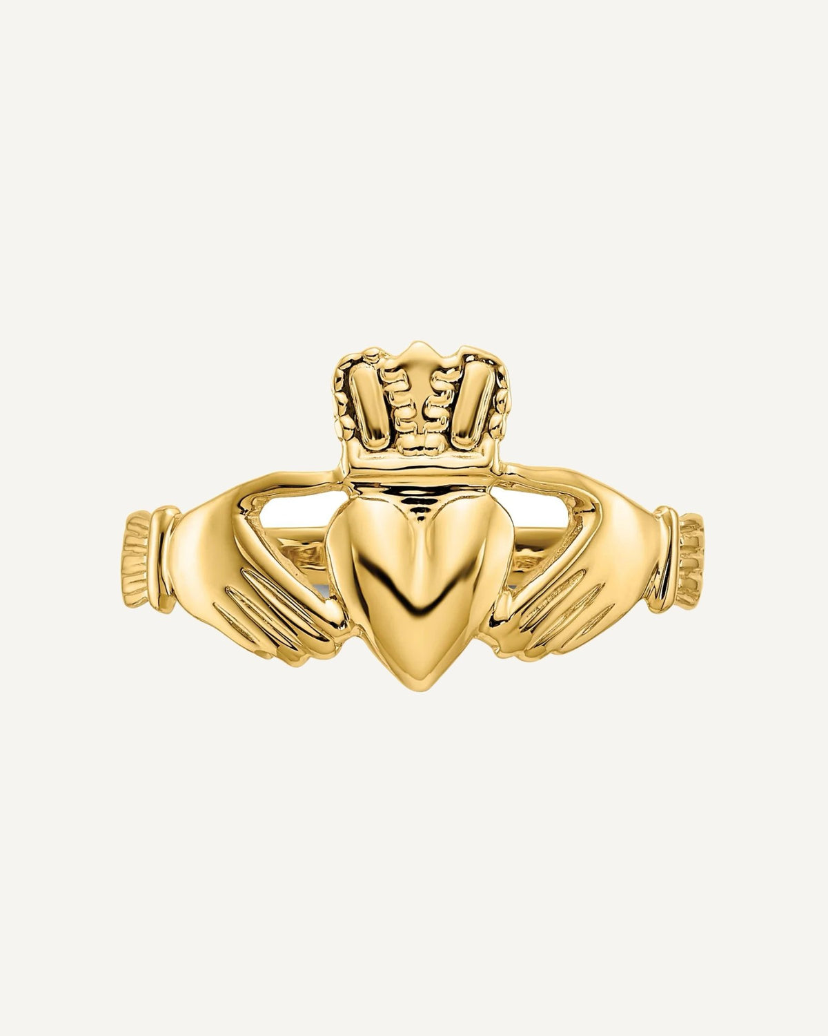 Gold Polished Claddagh Rings – View 5