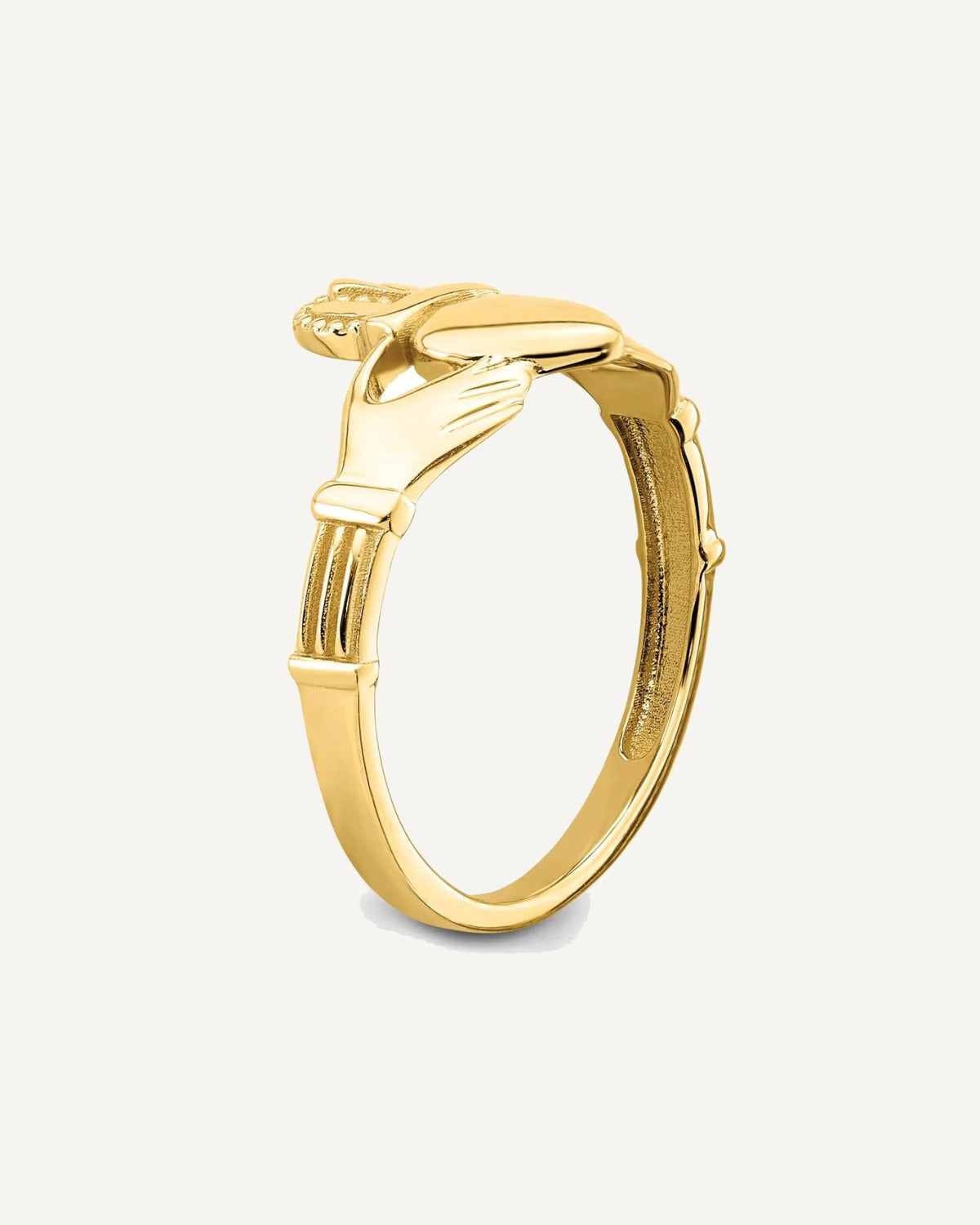 Gold Polished Claddagh Rings – View 7