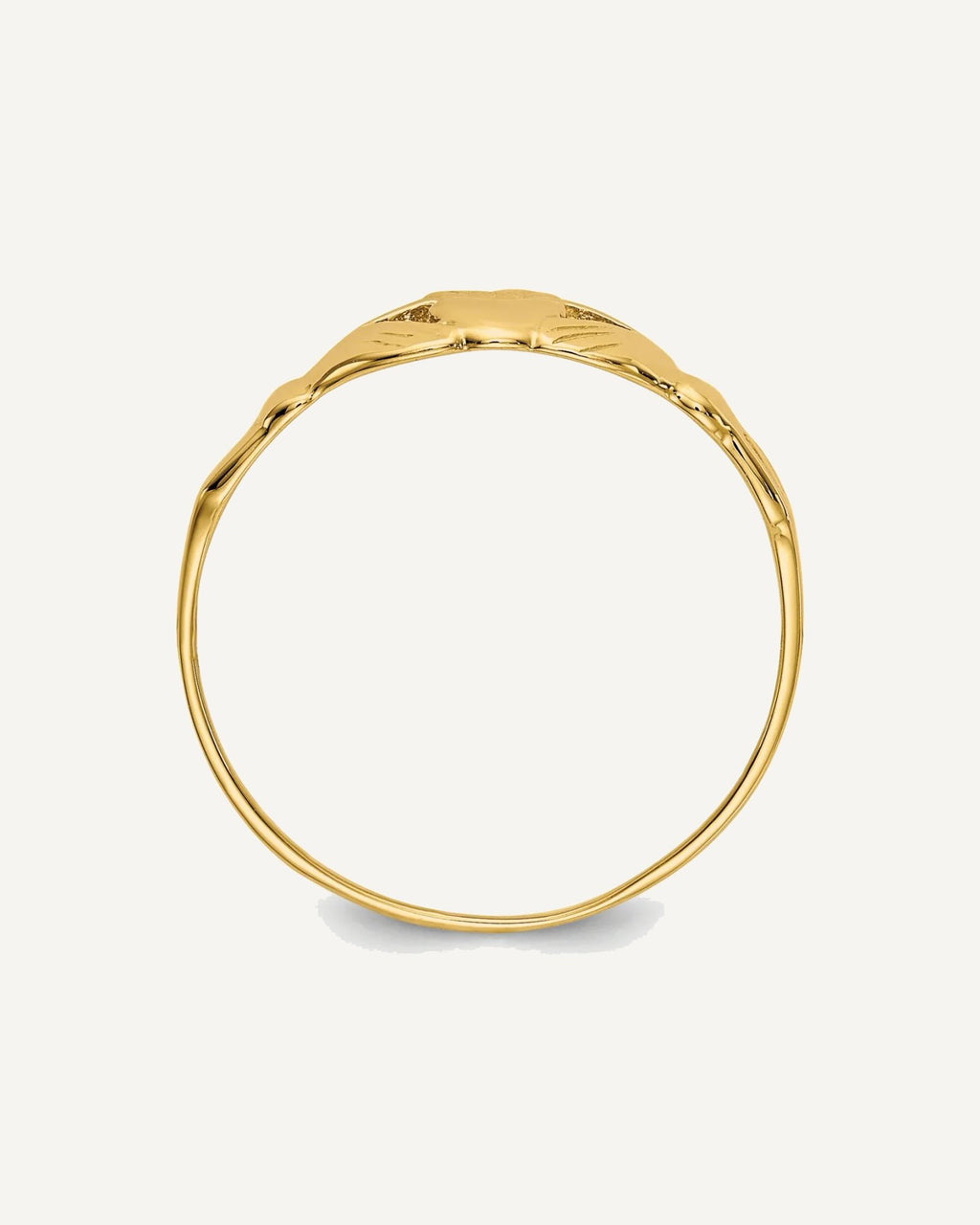 Gold Polished Children's Claddah Rings – View 2