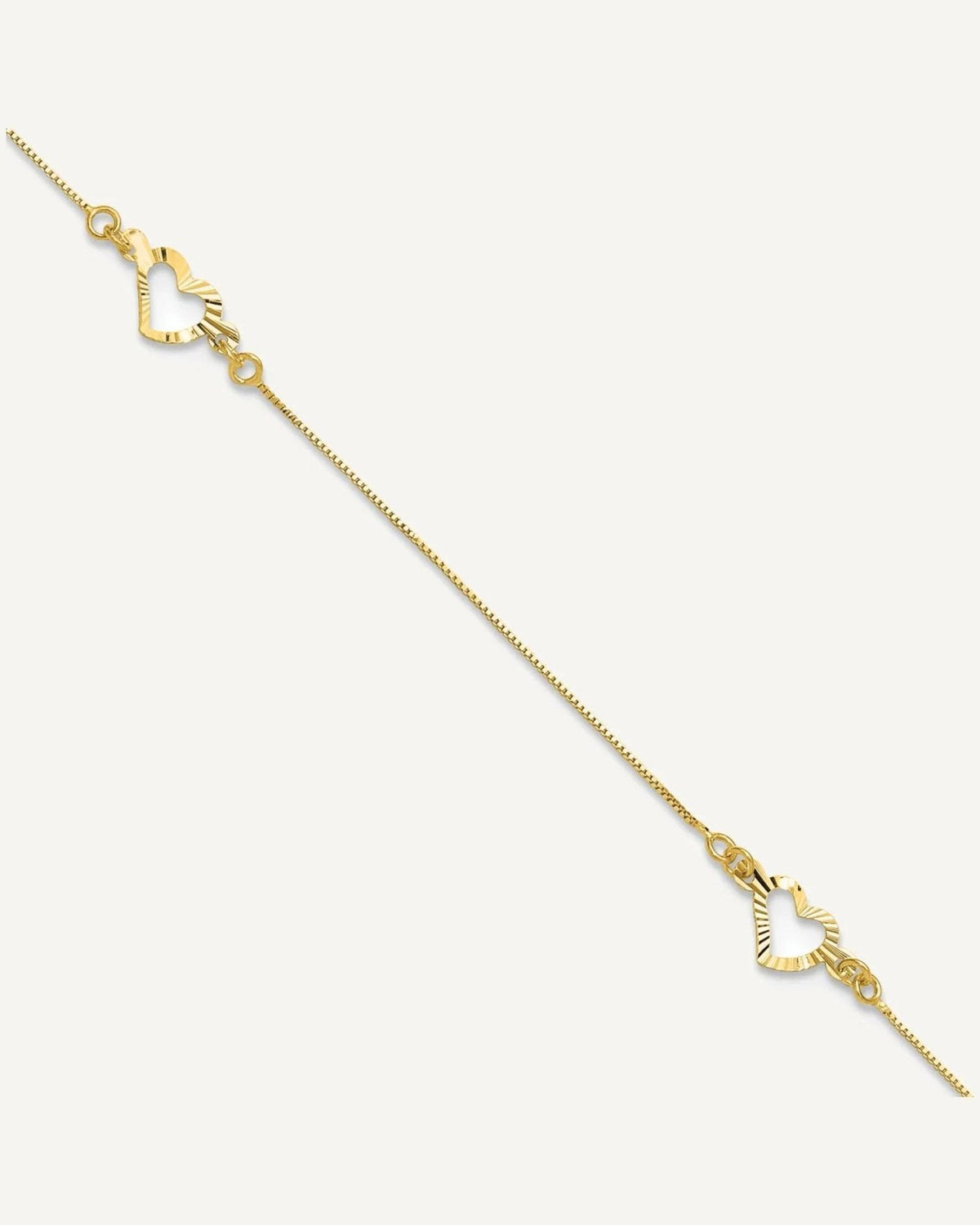 Gold Heart Anklets – View 2