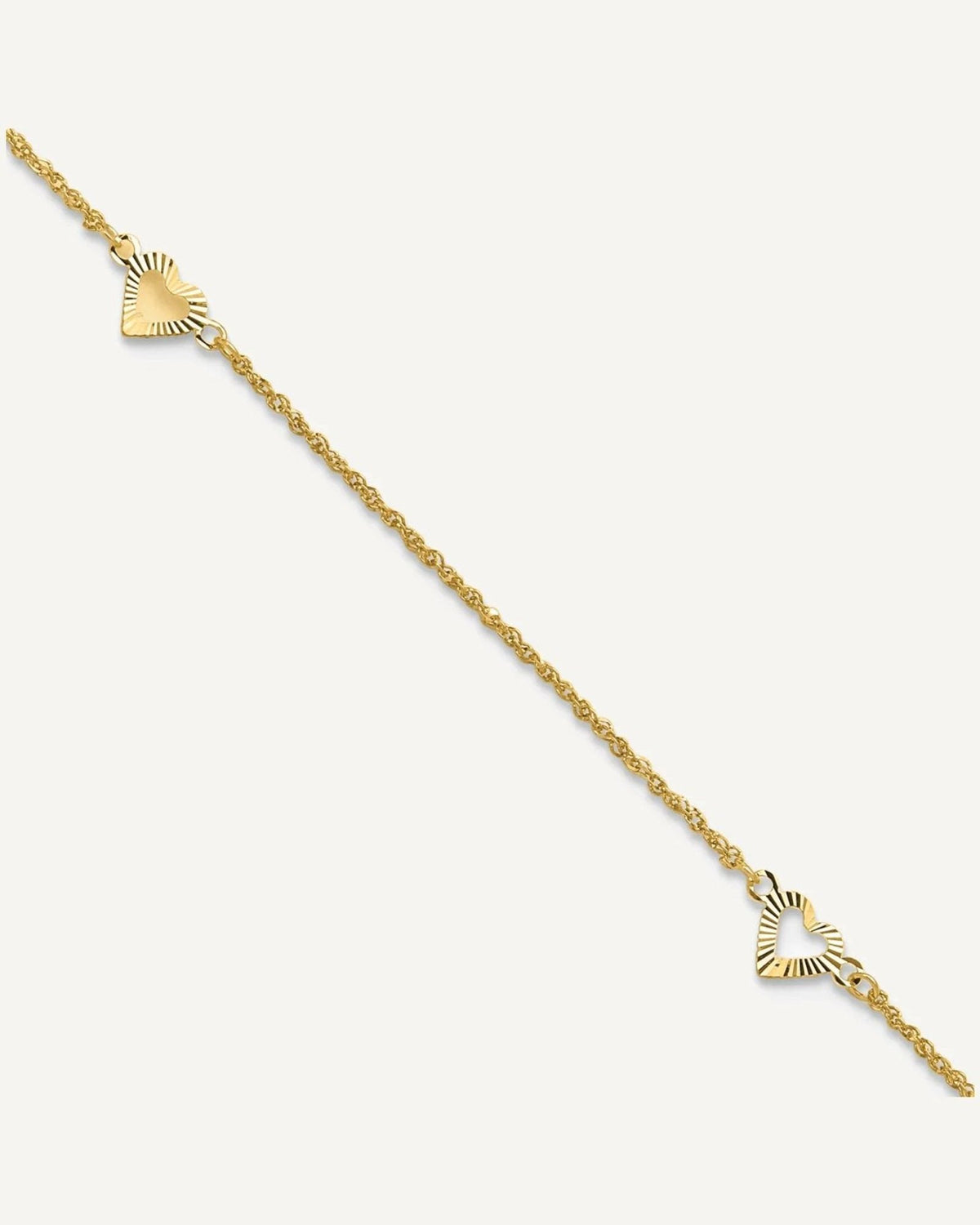 Gold Heart Anklets – View 1