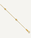 14k Diamond-cut Beads 5-Station 9 inch Plus 1 inch Bead Dangle Extender - Total 10 inch Anklet – View 1