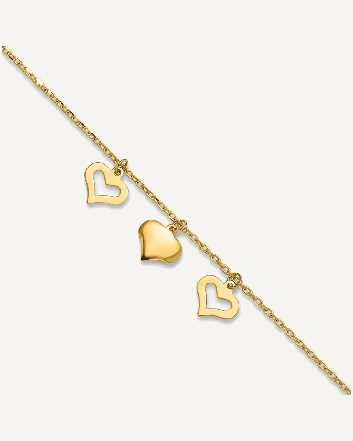 Gold Heart Anklets – View 1