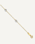 14K Two-tone Chain and Wavy Circles 6-Station 9 inch Plus 1 inch Extender - Total 10 inch Anklet – View 1