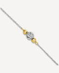 14K Two-tone Chain and Diamond-cut Beads 9 inch Plus 1 inch Extender - Total 10 inch Anklet – View 1