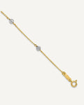 14K Two-tone Diamond-cut Beads 7-Station 9 inch Plus 1 inch Extender - Total 10 inch Anklet – View 1