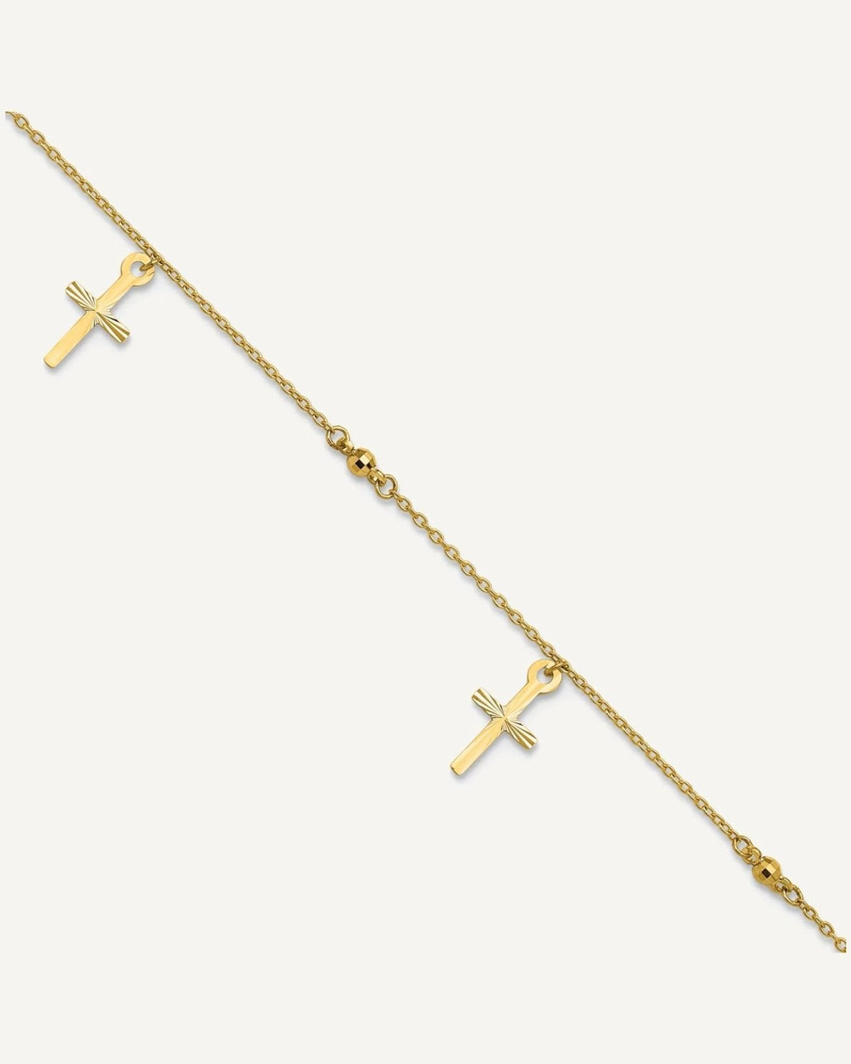 Gold Cross Anklets – View 1