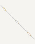 14K Tri-color Oval Link 5-Station 9 inch Plus 1 inch Extender - Total 10 inch Anklet – View 1