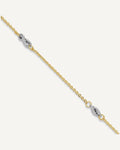 14K Two-tone Fancy Twist 5-Station 9 inch Plus 1 inch Extender - Total 10 inch Anklet – View 1