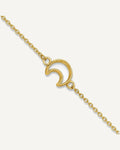14K Textured and Polished Crescent Moon 9 inch Plus 1 inch Extender - Total 10 inch Anklet – View 1