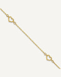14K Open Hearts 4-Station 10 inch Plus 1 inch Extender - Total 11 inch Anklet – View 1